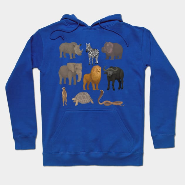 Wild African Animals Hoodie by Mako Design 